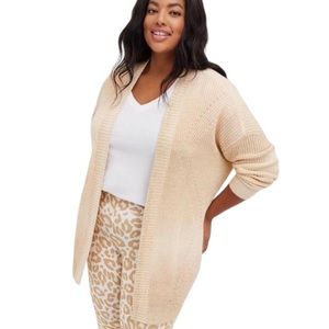 TORRID | Women’s Butter Cream Chunky Cardigan Open Front Midi Sweater size 1X